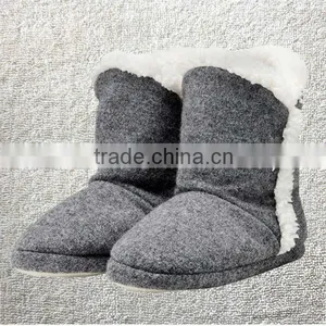 Premium Quality Women Wolle Melange Grey Indoor Boots thumbnail-1