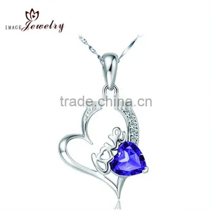 Lovely Heart Shaped Sterling Silver Pendants Micro Pave Set CZ Diamonds thumbnail-1