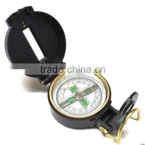 Antique Solid Black Plastic and Brass Lensatic Compass 13529 thumbnail-1