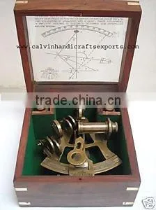 Brass Nautical Sextant With Wooden Box / Nautical Instruments/ Ship Instruments thumbnail-1