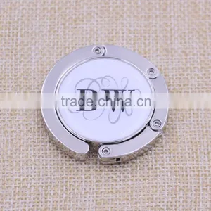 Foldable Metal Purse Hanger/round Purse Hook With Logo Wholesale thumbnail-3