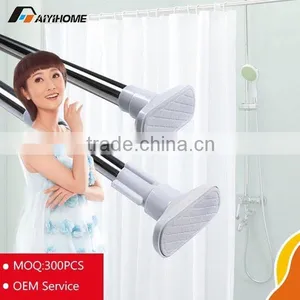 China Portable Shower Curtain Rod Steel Stainless Telescopic Shower Curtain Rod Manufacturer thumbnail-1