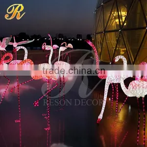 Christmas Garden Statue Decoration Giant Lighted Flamingo thumbnail-1