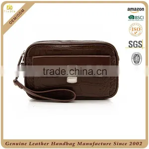 Guangzhou Custom 100% Cowhide Yak Leather Men Clutch Bag Men Leather Wallet OEM Wholesale Leather Clutch Bag for Men thumbnail-2
