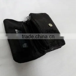 2015 Fashion Black Glitter Cosmetic Bag thumbnail-1