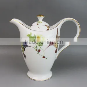 Hummingbird Pattern Ceramic Coffee Pot, Arabic Coffee Pot, Personalized Coffee Pot thumbnail-1