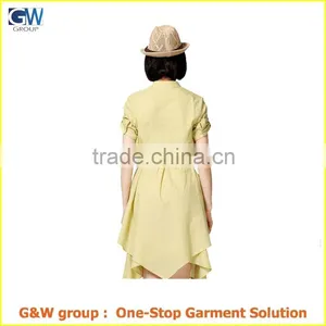 Shirt Collar Dress Short Sleeve Slim Long Shirt Collar Dress New Design Dress thumbnail-2