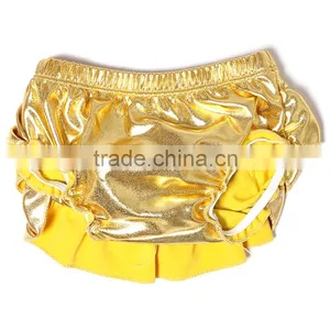 Latest Solid Metalic Colors Baby Ruffle Bloomers Wholesale thumbnail-5