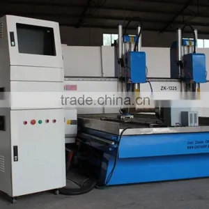 4*8 Feet 1325 Double Spindles 3D CNC Engraver With Air Cylinder for Z Holding Original NcStudio Dust Collector ZK-1325 thumbnail-6