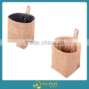 Jute Wall Door Hanging Storage Bag Case Basket thumbnail-1