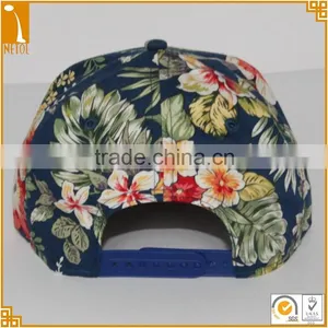 New Fashion High Quality 6 Panel Printed Custom Floral Sanpback Cap Whoesale thumbnail-3