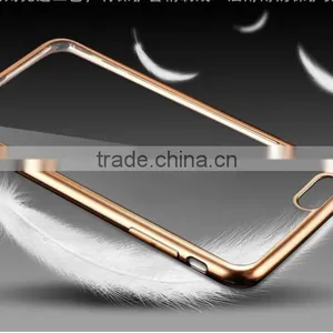 Gold Electroplating Clear Soft Tpu Case for IPhone6 thumbnail-2