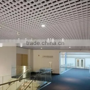 80mm*80mm Cell Size 50mm*50mm Mall Metal Decoration of Grille Ceiling Tiles thumbnail-1