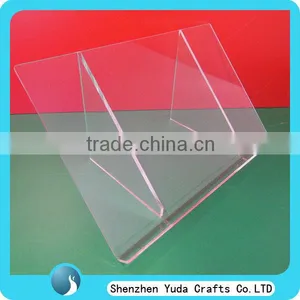 Manufacture Recipe Book Display, Clear Book Stand Made of Acrylic, Table Top Acrylic Cookbook Holder thumbnail-1