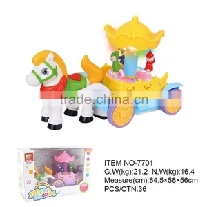 Hot Toy BO Carriage With Light & Music (rotate Function)-yellow & Pink thumbnail-1