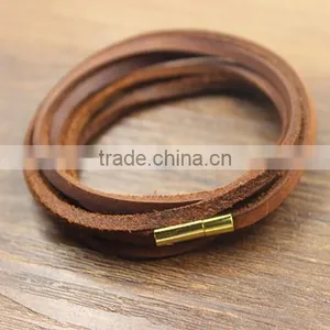 Wholesale Colorful 3mm Flat Real Leather Cord for Pet Collar Chain Bracelet Necklace Flat Leather Cord thumbnail-4