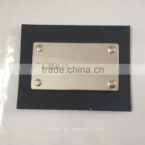 Well-known PU Leather Patch With Shiny Metal Logo Letters thumbnail-6