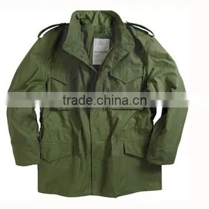 Men's Cotton Plolyester Canavas With Lining Black Military M-65 Field Jacket Coat thumbnail-3