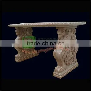 Stone Table for Indoor Dinning Table With Statue Carving Legs thumbnail-1