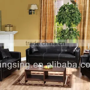 Black Leather Sofa Set White Stitching Designs and Prices thumbnail-1