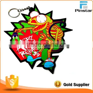 High Quality Bulk Cheap Grateful Dead Custom Soft Rubber Pvc Key Ring Key Holder Keychain thumbnail-1