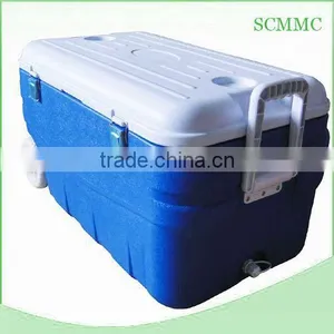Camping/Fishing Cooler Box 80L Plastic Portable Insulated Ice Cage on Wheel thumbnail-1