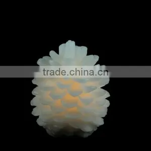 Battery Operated Flameless LED Lighted Flickering Pine Cone Christmas Candle thumbnail-1