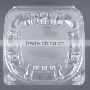 Disposable Clear Hinged Clamshell Roll Cake Container thumbnail-2