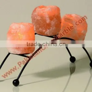 WROUGHT IRON SALT CANDLE HOLDER & TEALIGHTS thumbnail-1