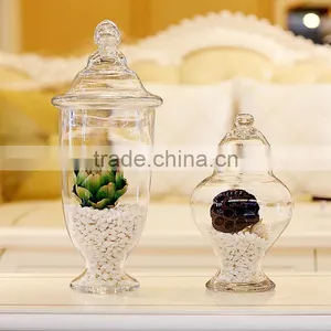 Creative Clear Glass Jars With Lid for Wedding Table Centerpieces thumbnail-1