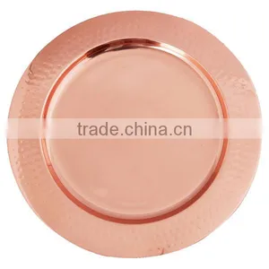 Hammered Boarder Copper Charger Plate thumbnail-3