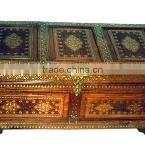 Brass Inlay Hand Carved Wooden Boxes, Hand Carved Wooden Boxes, Decorative Carved Wooden Boxes, Wooden Craft Box, thumbnail-1