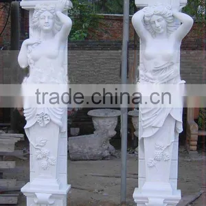 European Sex Lady Stone Column in Pillar Used for Decorative thumbnail-2