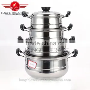 Popular Style Unique Shape Stainless Steel Soup Cooking Pot Set/camping Pot Set thumbnail-1