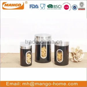 Traditional Airtight Recycled Round Stainless Steel Metal Pasta Canister thumbnail-4