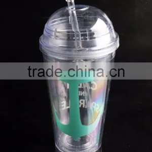 Plastic Tumblers With Dome Lids and Straws thumbnail-2