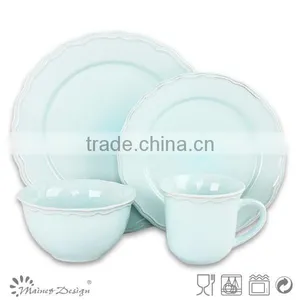 Retro White Color Emboss Ceramic Dinner Set thumbnail-1