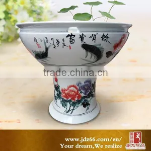 Handpainted Ceramic Pedestal Sale Fish Bowl for 2015 New Year Decoration thumbnail-1