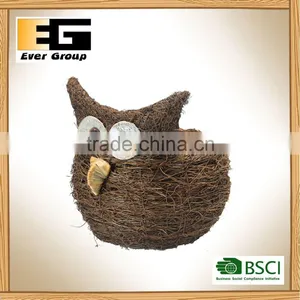 Natural Rattan Handmade Bird Shape For Garden Planting Planter thumbnail-3