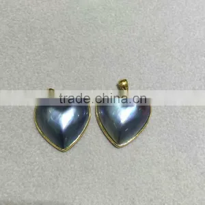 7-8mm Black Heart Shaped Mabe Pearl Pendant on Sale thumbnail-2
