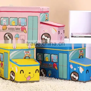 Bus Shape Storage Boxes,non Woven Fabric Storage Box Storage Bins,collapsible Foldable Storage Packing Box With Lid and Handle thumbnail-1