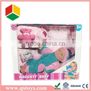 Hot Selling Christmas Gift 12 Inch Plastic Naughty Baby Doll With IC 6sounds thumbnail-1