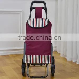 Foldable Supermaket Grocery Shopping Trolley With Folding Chair Seat thumbnail-3