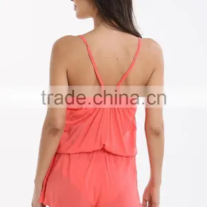Latest Design Women Sexy Clothing Casual Fit Cute And Elegant V Neck Open Back Summer Beachwear Playsuit For Holidays thumbnail-4
