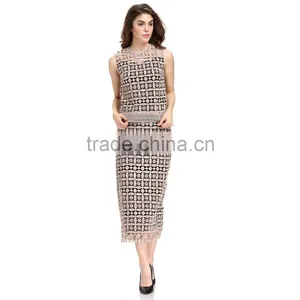 Domin Fashion Lady Lace Blouse & Top 2pcs Set thumbnail-4