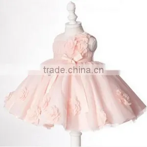 Wholesale European Kids Wear 2015 Spring Red Flower Girl Dress Sewing Patterns thumbnail-3