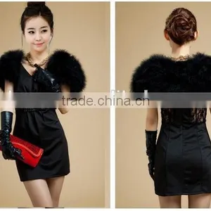 The New Fur Wholesale Ostrich Feathers Fire Feather Small Shawl thumbnail-2
