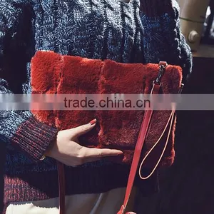 Autumn and Winter New Rabbit Fur Handbag Handbags Manufacturer in Hebei OEM Bag Factory thumbnail-4