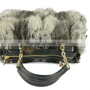 2016 New Arrival Fashion Bags Color Genuine Fox Fur Leather Women Handbag thumbnail-3