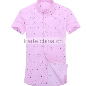 2016 NEW COLLECTION SUMMER PATTERN SHIRT SEMI-TAILORED FIT Short Sleeve for Men thumbnail-1